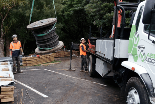 Abseil Access procurement and setup truck unload.